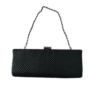 Black Clutch Bag by Jessica McClintock vintage 80s Prom Event Glam